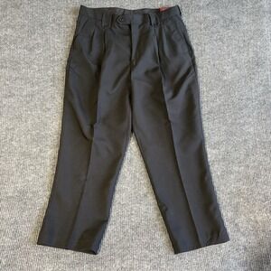 George Martin Contemporary Mens Dress Pants Black W40 L30 Pleated Front New